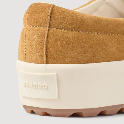 Sandro Split leather slip-ons Camel