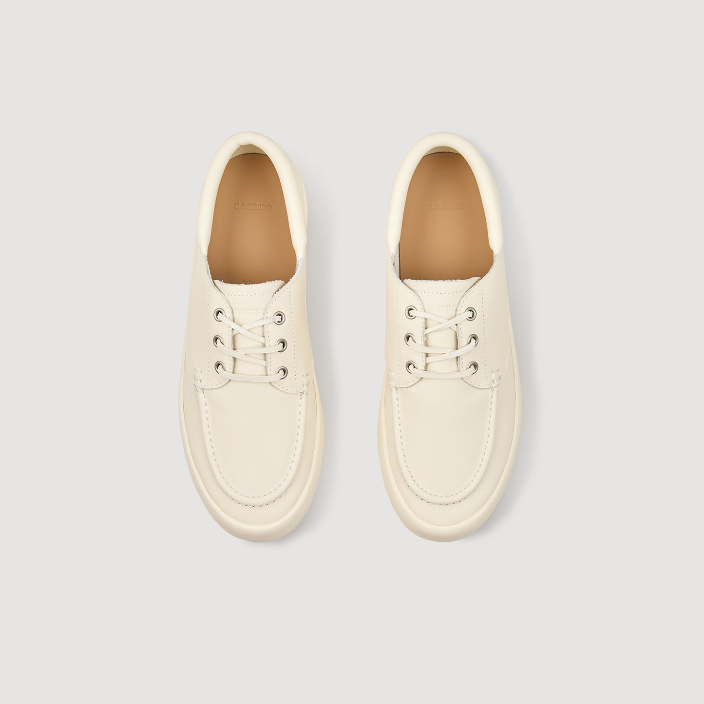 Sandro Leather boat shoes Off-White