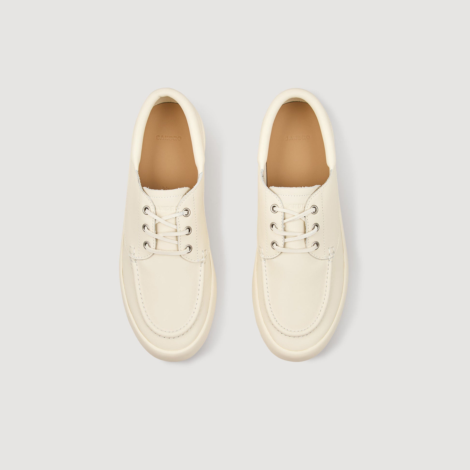 Sandro Leather boat shoes Off-White