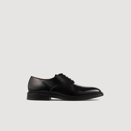 Sandro Glazed leather dress shoes Black