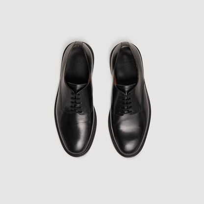 Sandro Glazed leather dress shoes Black