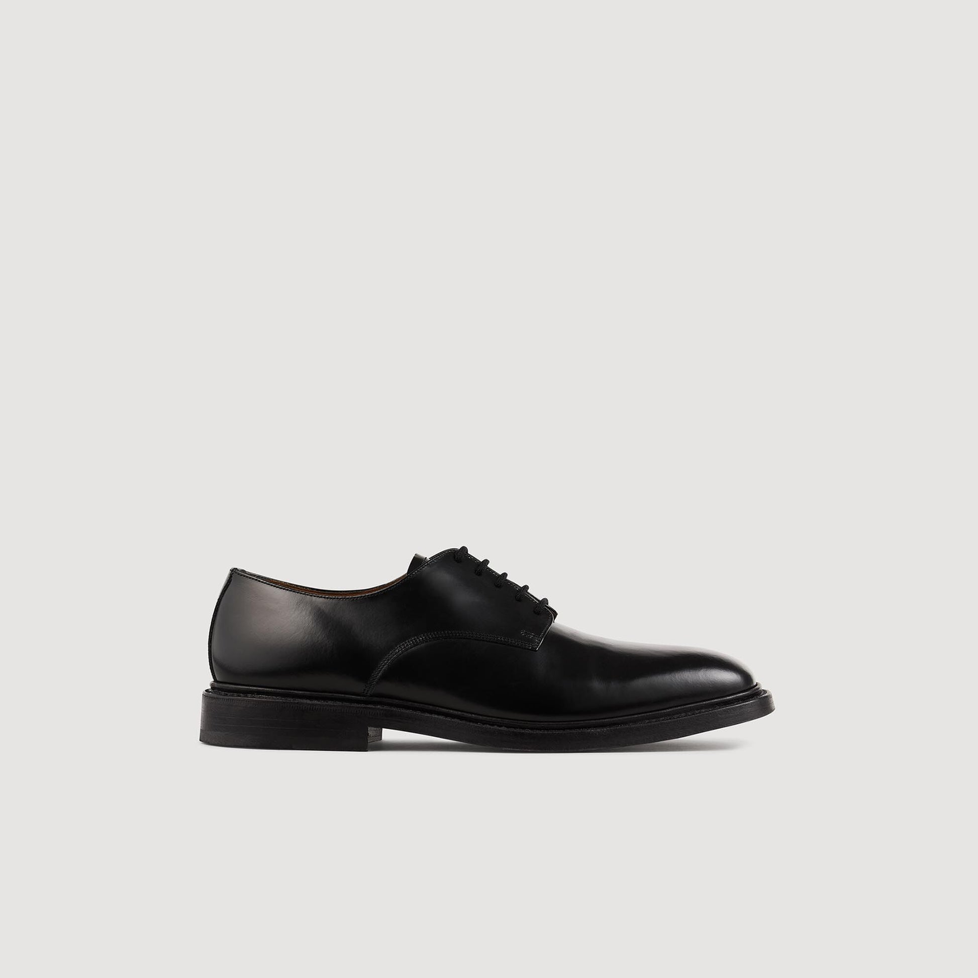 Sandro Glazed leather dress shoes Black