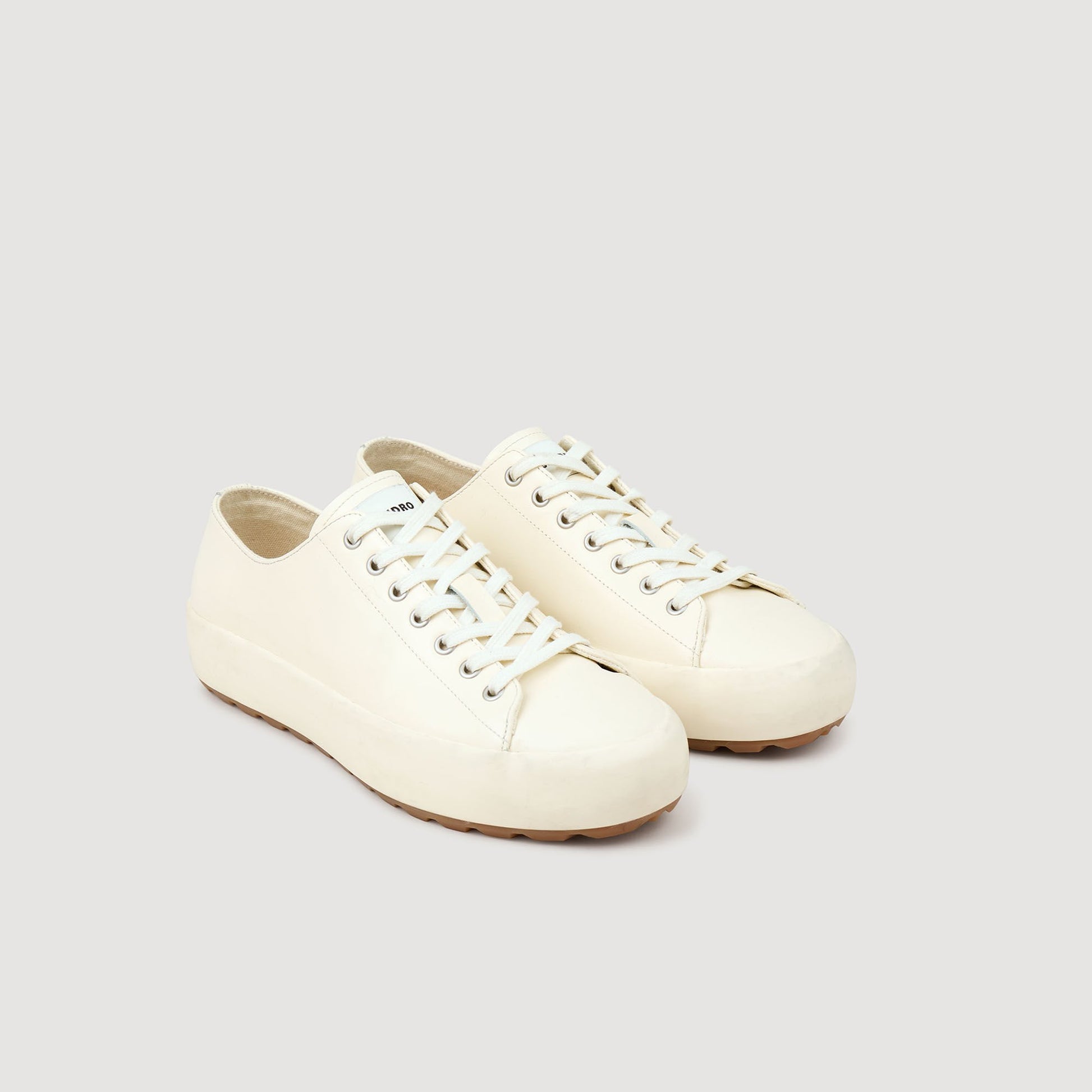 Sandro Low-top split leather trainers Off White