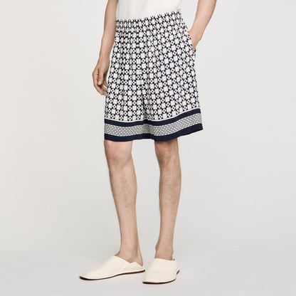 Sandro Square Cross flowy bermuda shorts Black