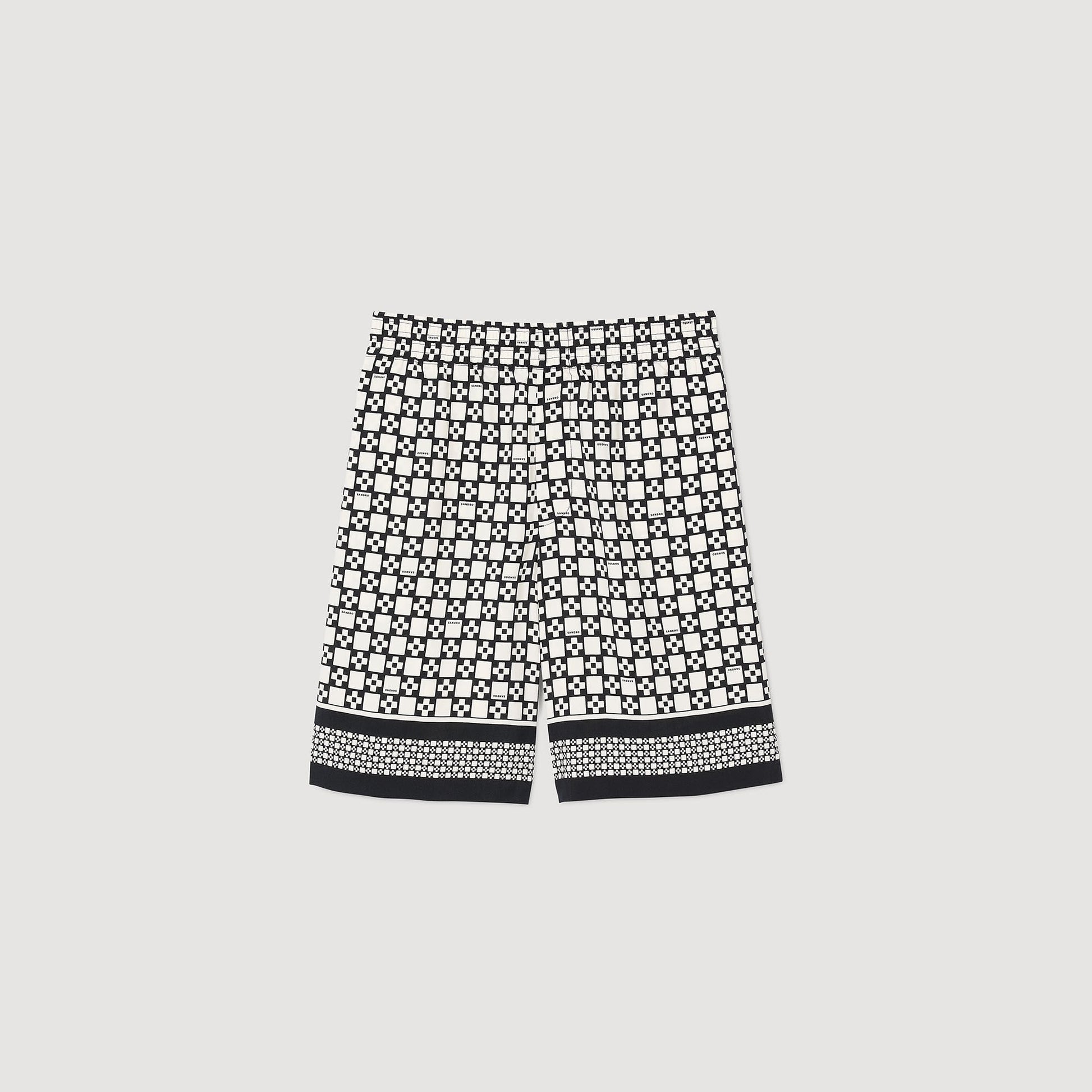 Sandro Square Cross flowy bermuda shorts Black
