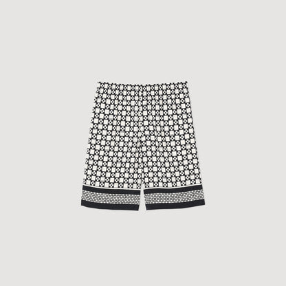 Sandro Square Cross flowy bermuda shorts Black