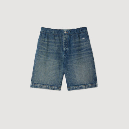 Sandro Elasticated denim shorts Blue Vintage - Denim