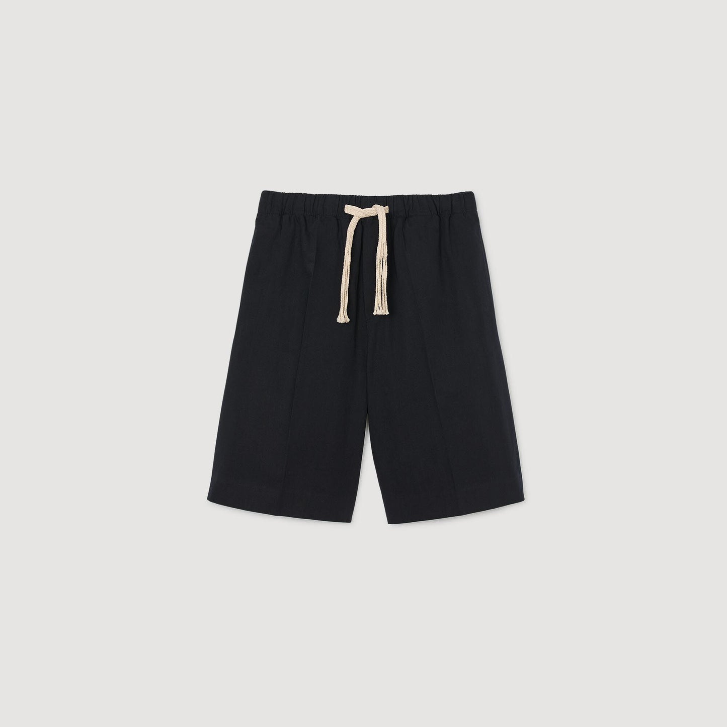 Sandro Elasticated waist cotton shorts Navy Blue