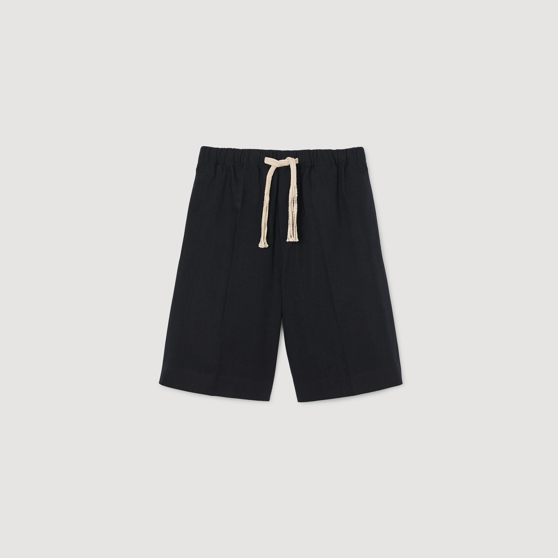 Sandro Elasticated waist cotton shorts Navy Blue