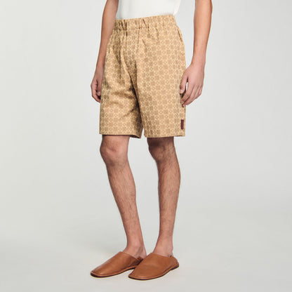 Sandro Square Cross jacquard shorts Sand