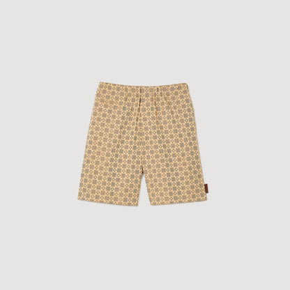 Sandro Square Cross jacquard shorts Sand