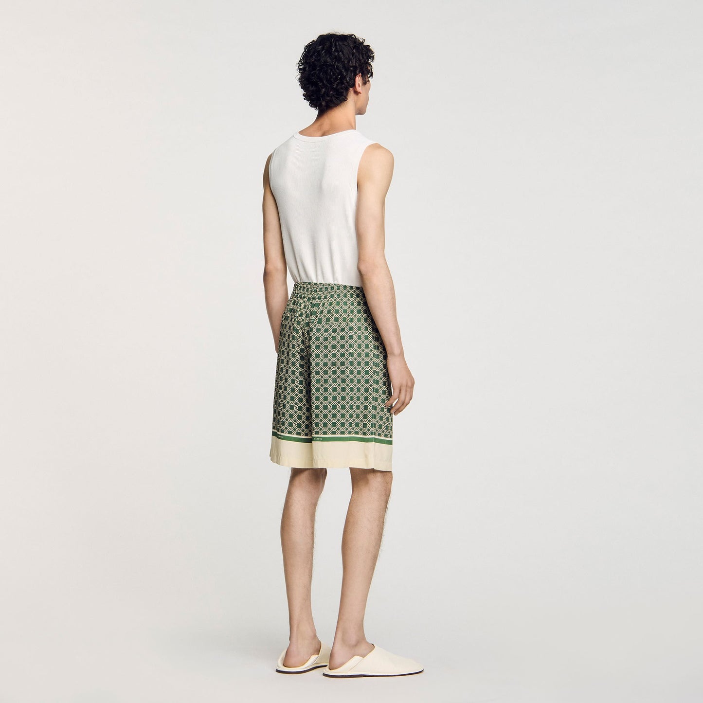 Sandro Patterned Flowy Bermuda shorts Super Green