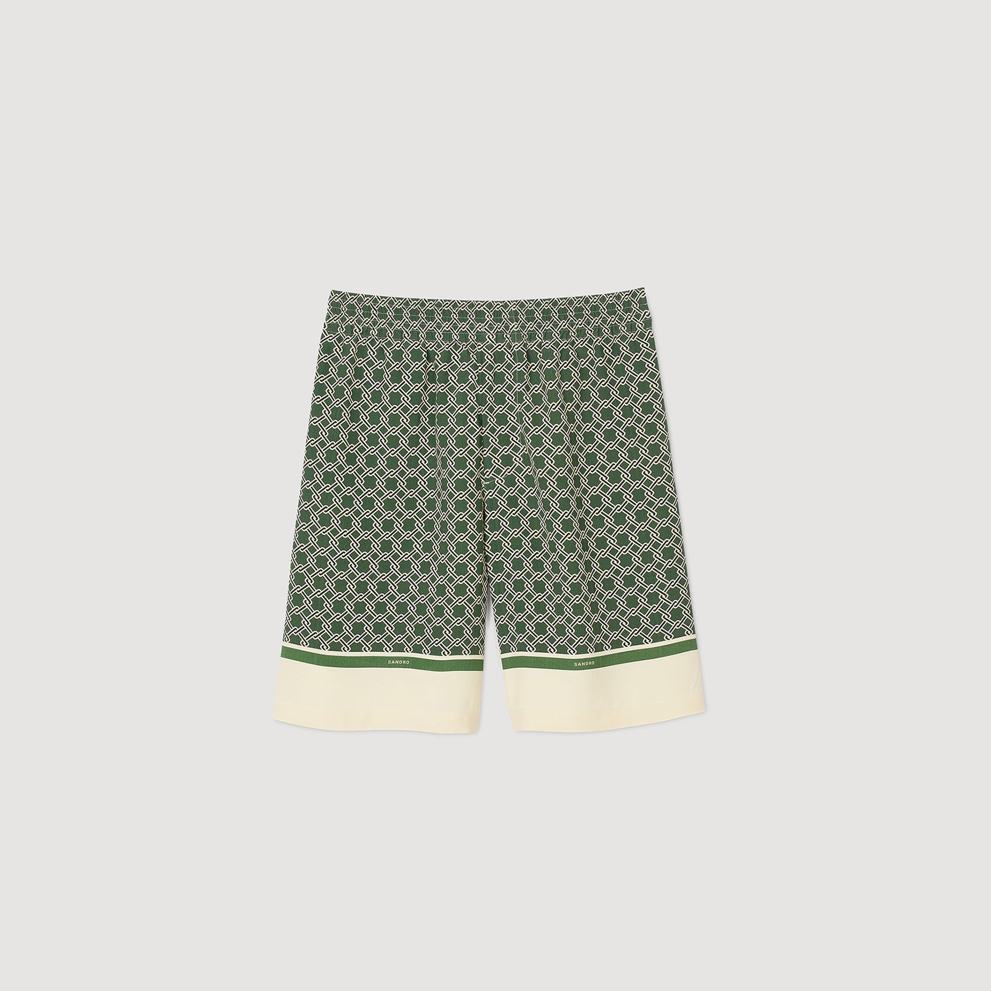 Sandro Patterned Flowy Bermuda shorts Super Green
