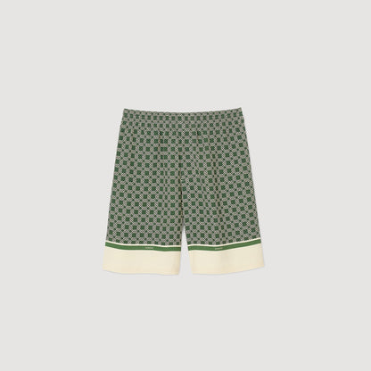 Sandro Patterned Flowy Bermuda shorts Super Green