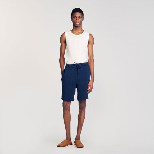 Sandro Pleated Bermuda shorts Royal Blue