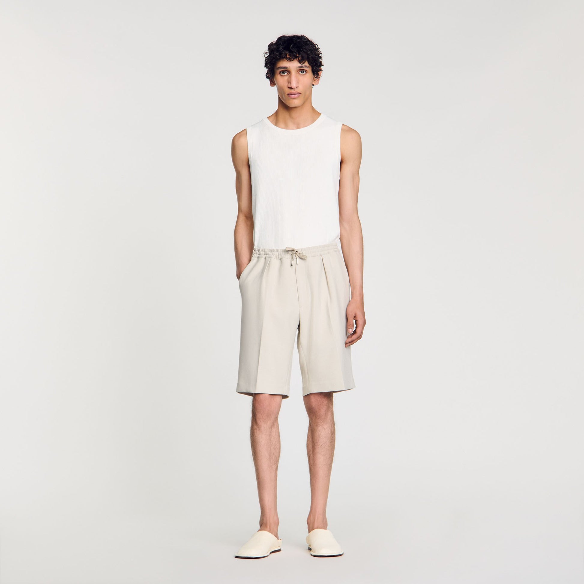 Sandro Jersey Bermuda shorts Aluminum