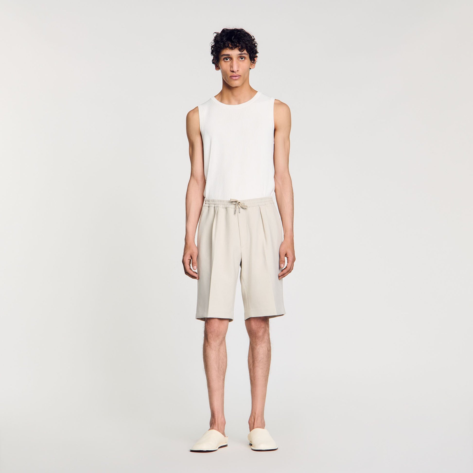 Sandro Jersey Bermuda shorts Aluminum