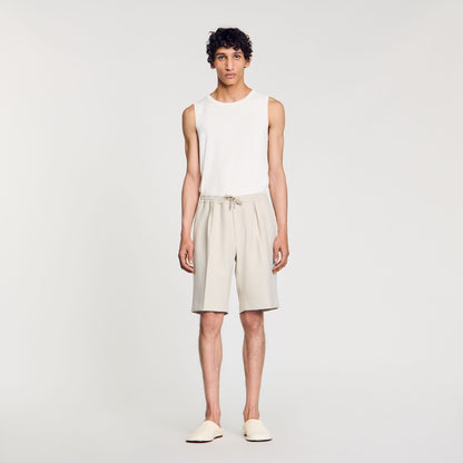 Sandro Jersey Bermuda shorts Aluminum