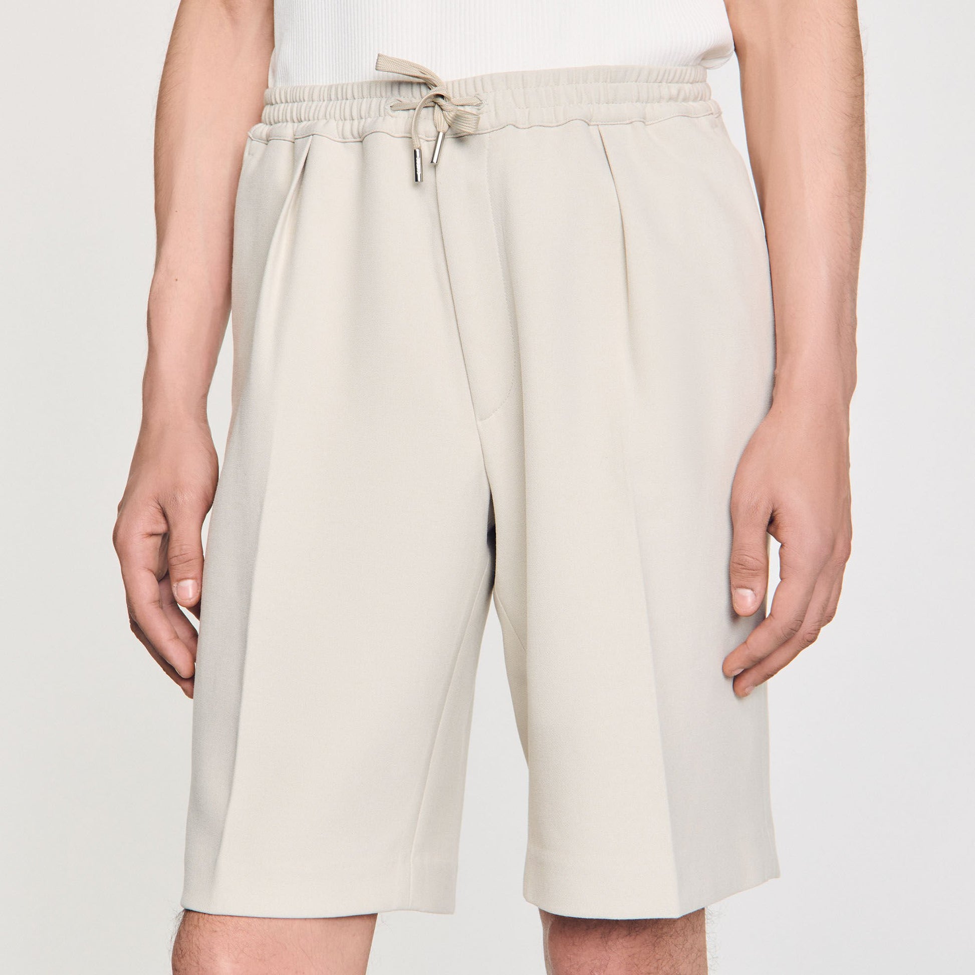 Sandro Jersey Bermuda shorts Aluminum
