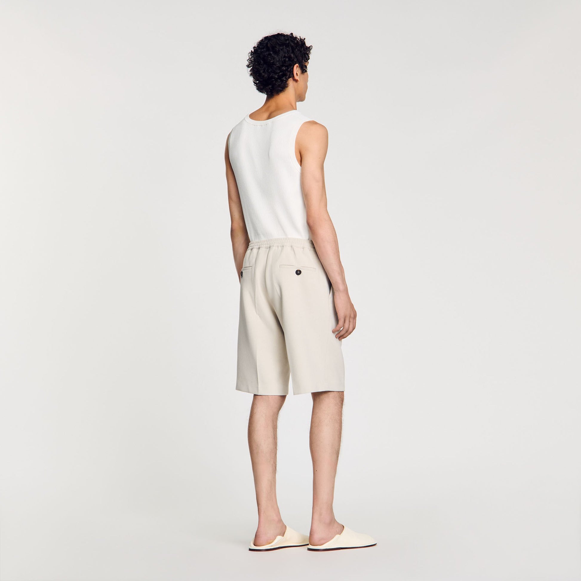 Sandro Jersey Bermuda shorts Aluminum