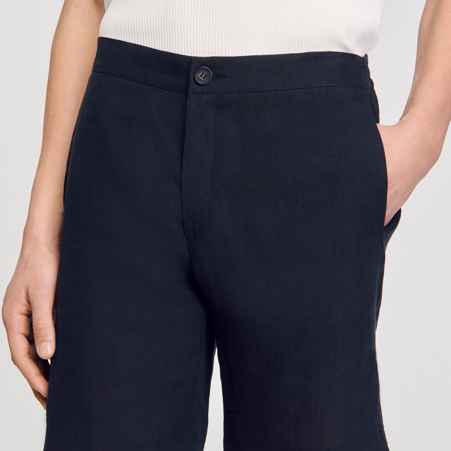 Sandro Linen shorts Navy Blue