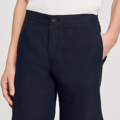 Sandro Linen shorts Navy Blue