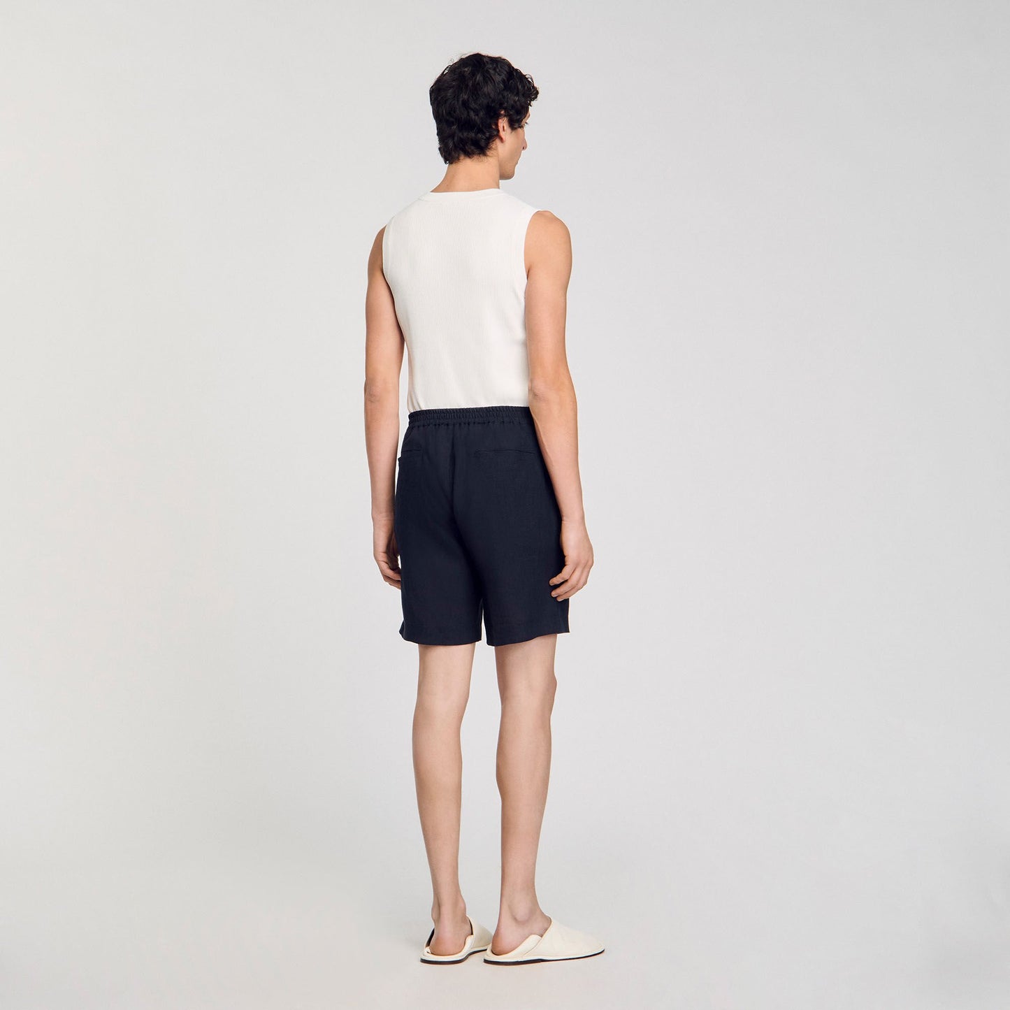 Sandro Linen shorts Navy Blue