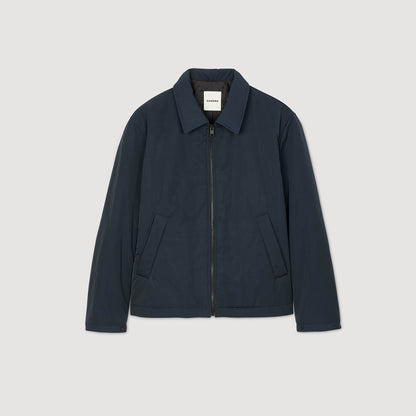 Sandro Quilted zip-up jacket Navy Blue