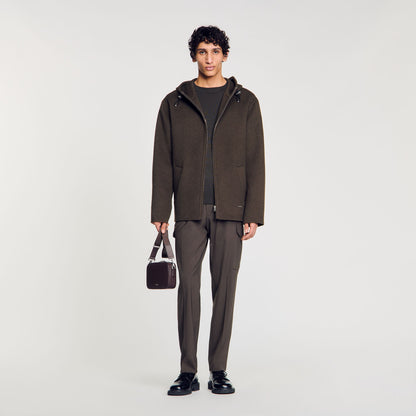 Sandro Hooded windbreaker Dark Kaki.