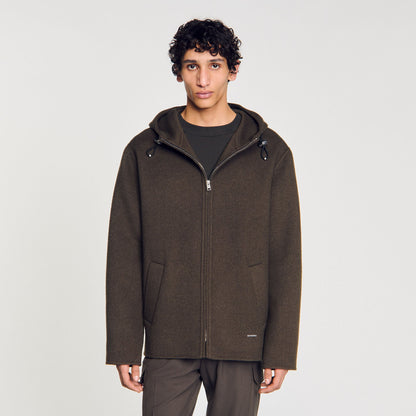 Sandro Hooded windbreaker Dark Kaki.