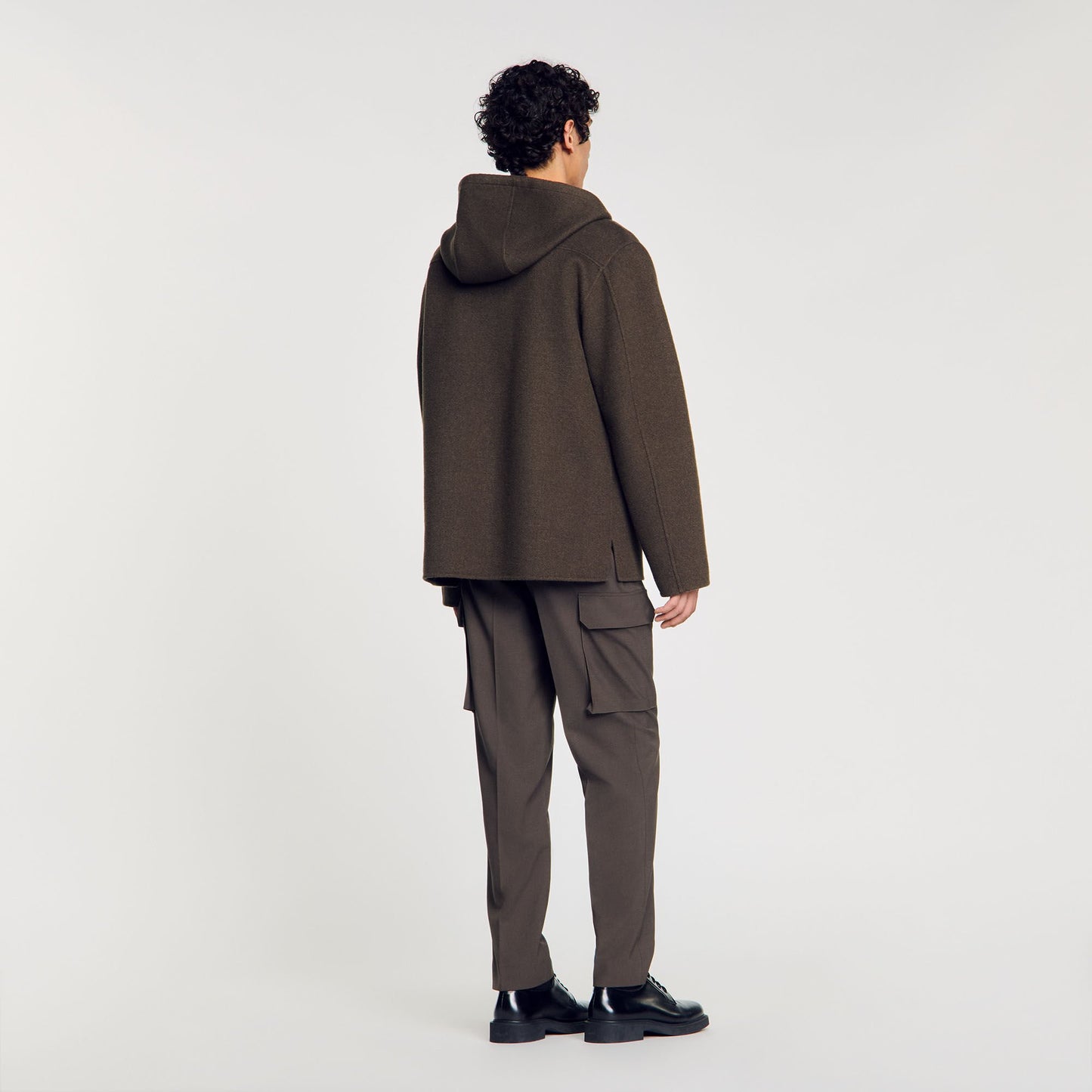 Sandro Hooded windbreaker Dark Kaki.