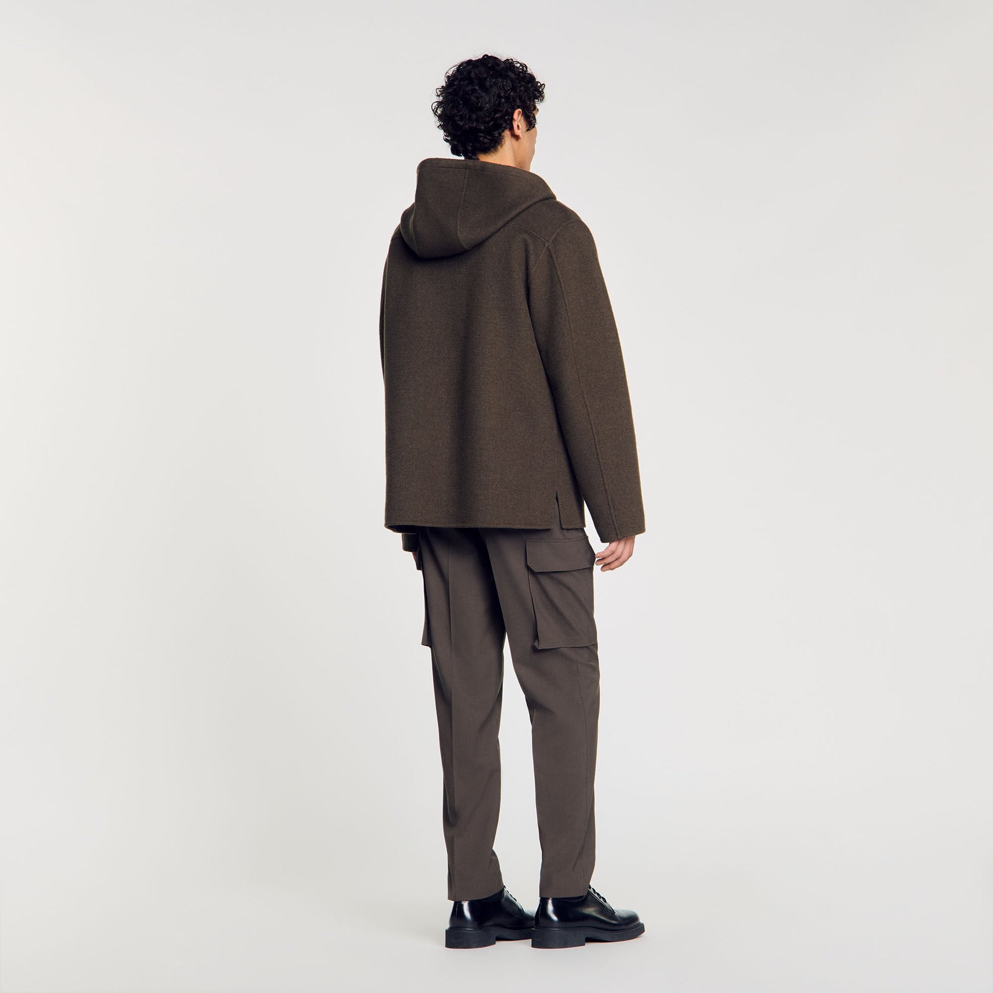 Sandro Hooded windbreaker Dark Kaki.