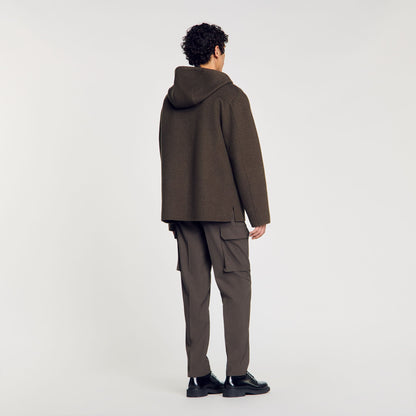 Sandro Hooded windbreaker Dark Kaki.