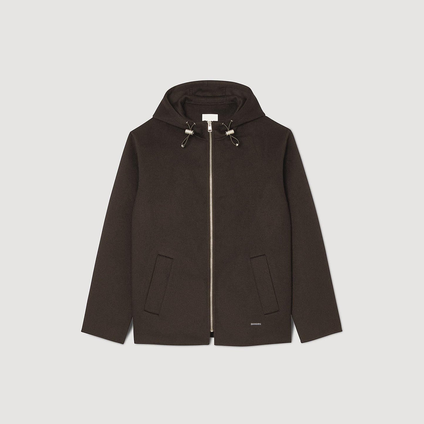 Sandro Hooded windbreaker Dark Kaki.