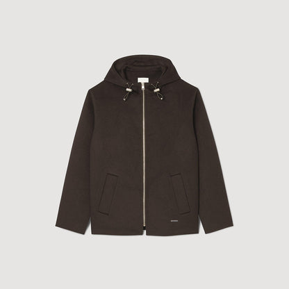Sandro Hooded windbreaker Dark Kaki.
