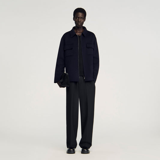 Sandro Zipped overshirt Navy Blue