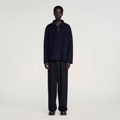 Sandro Zipped overshirt Navy Blue