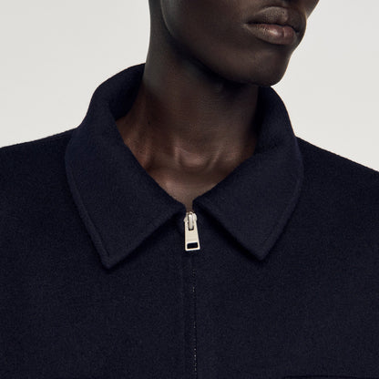 Sandro Zipped overshirt Navy Blue