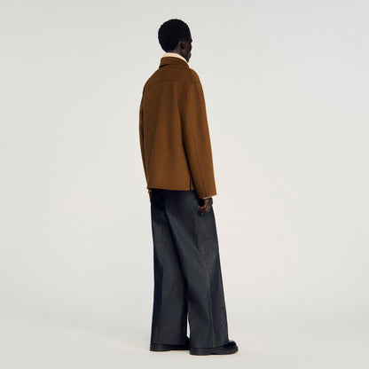 Sandro Zipped overshirt Tobacco Brown