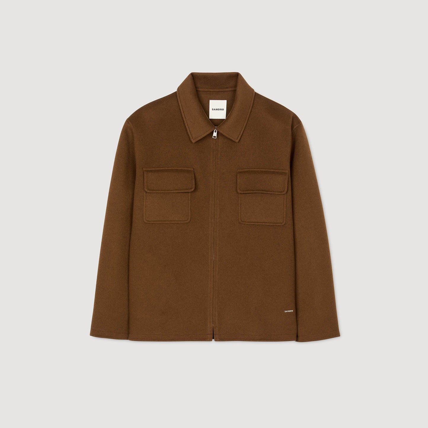 Sandro Zipped overshirt Tobacco Brown