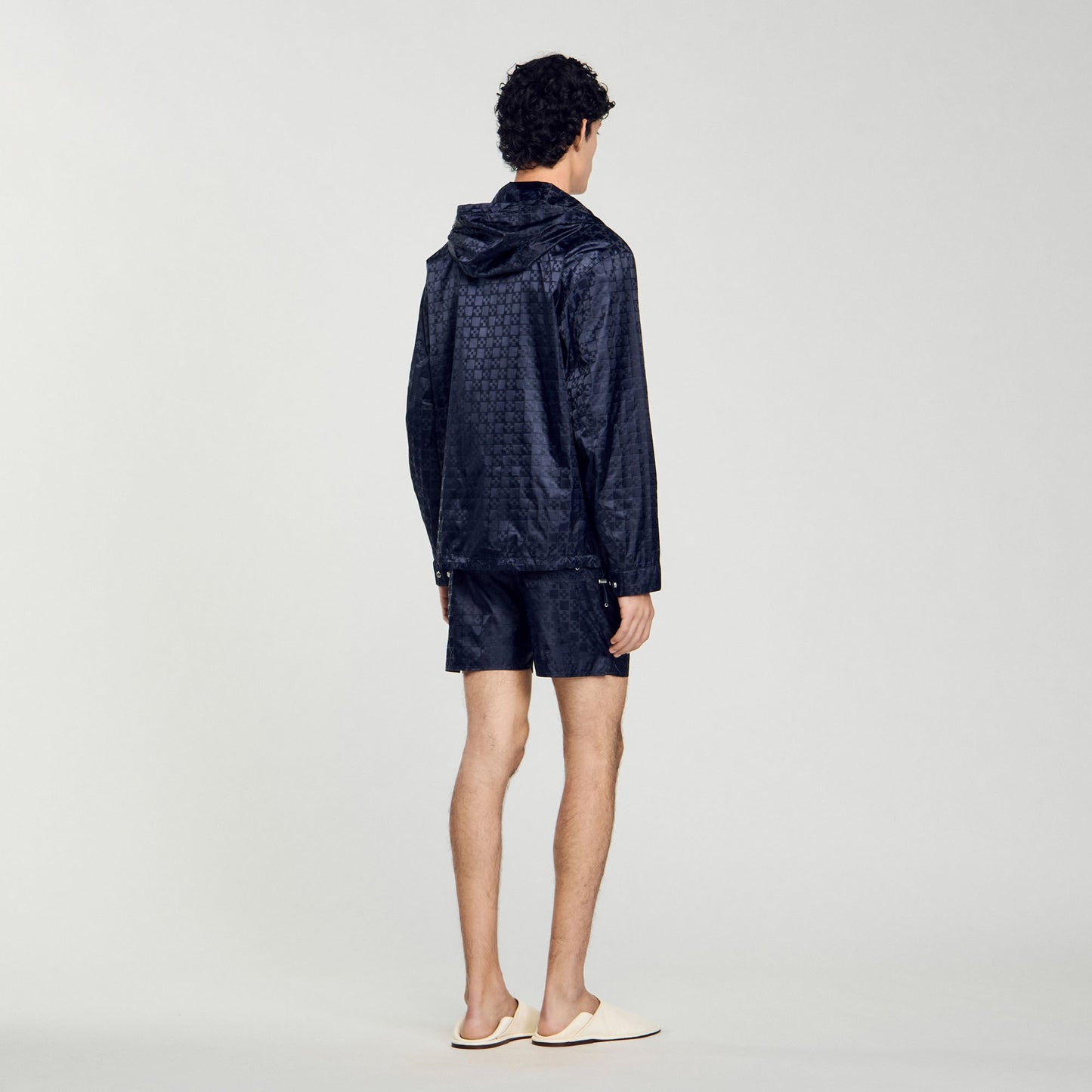 Sandro Square Cross nylon jacket Midnight Blue
