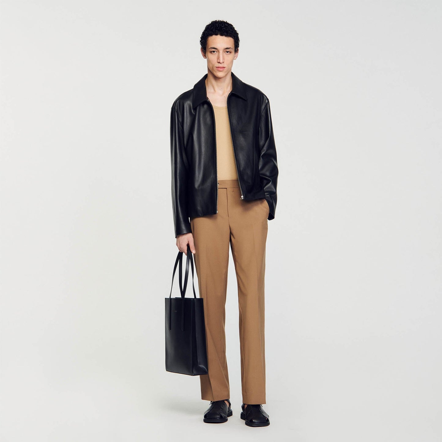 Sandro Lambskin jacket Black