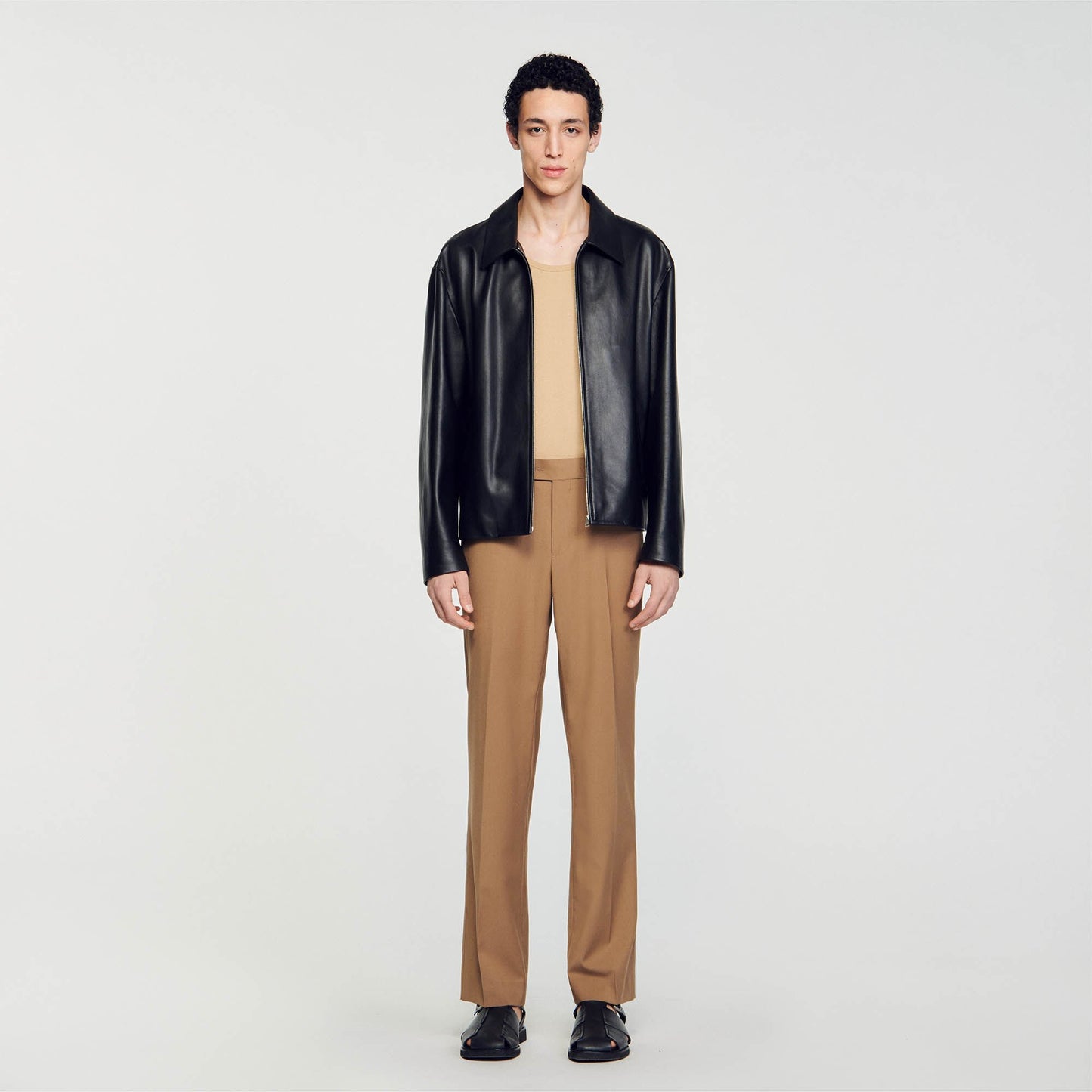 Sandro Lambskin jacket Black