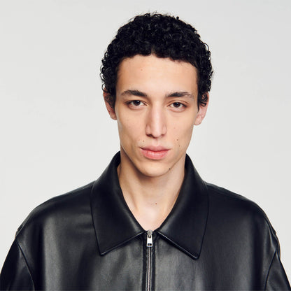 Sandro Lambskin jacket Black