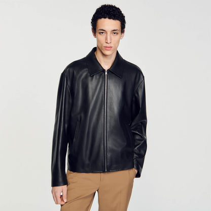 Sandro Lambskin jacket Black