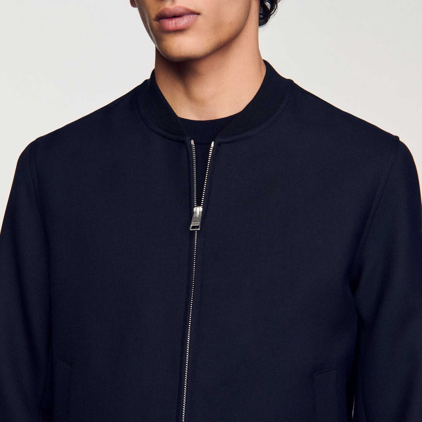 Sandro Zip-up varsity jacket Navy Blue