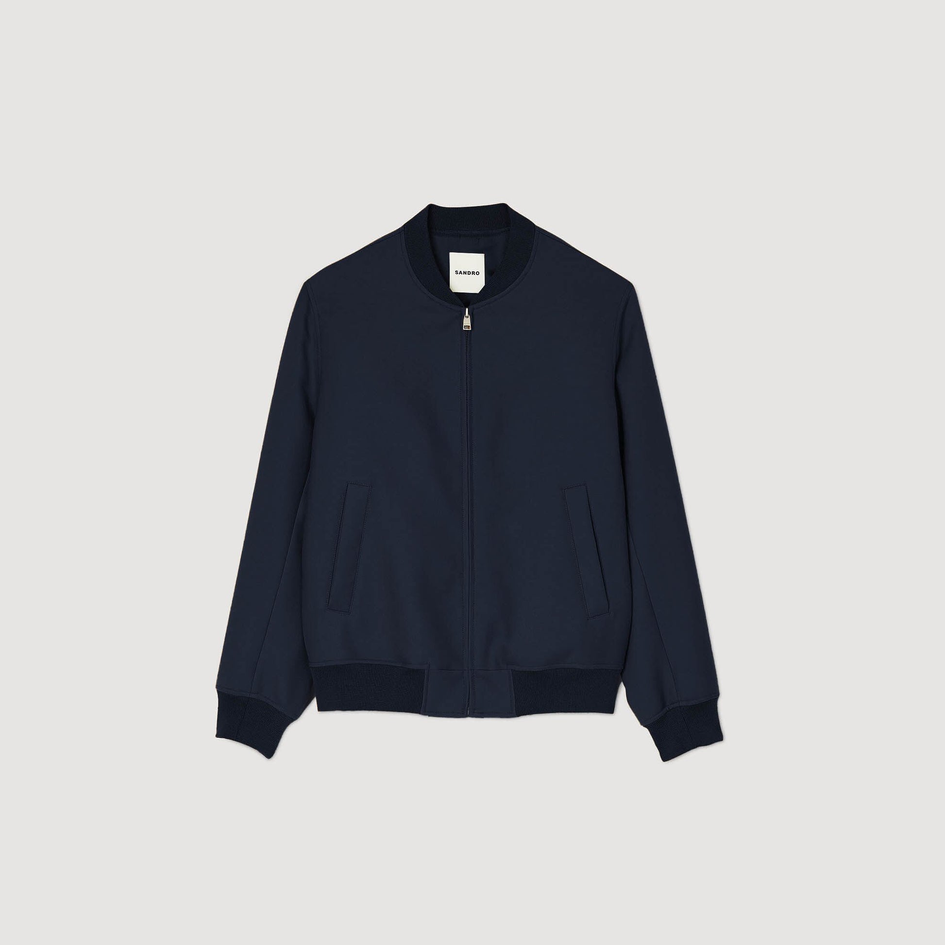 Sandro Zip-up varsity jacket Navy Blue