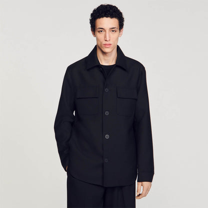 Sandro Buttoned oversized shirt Black