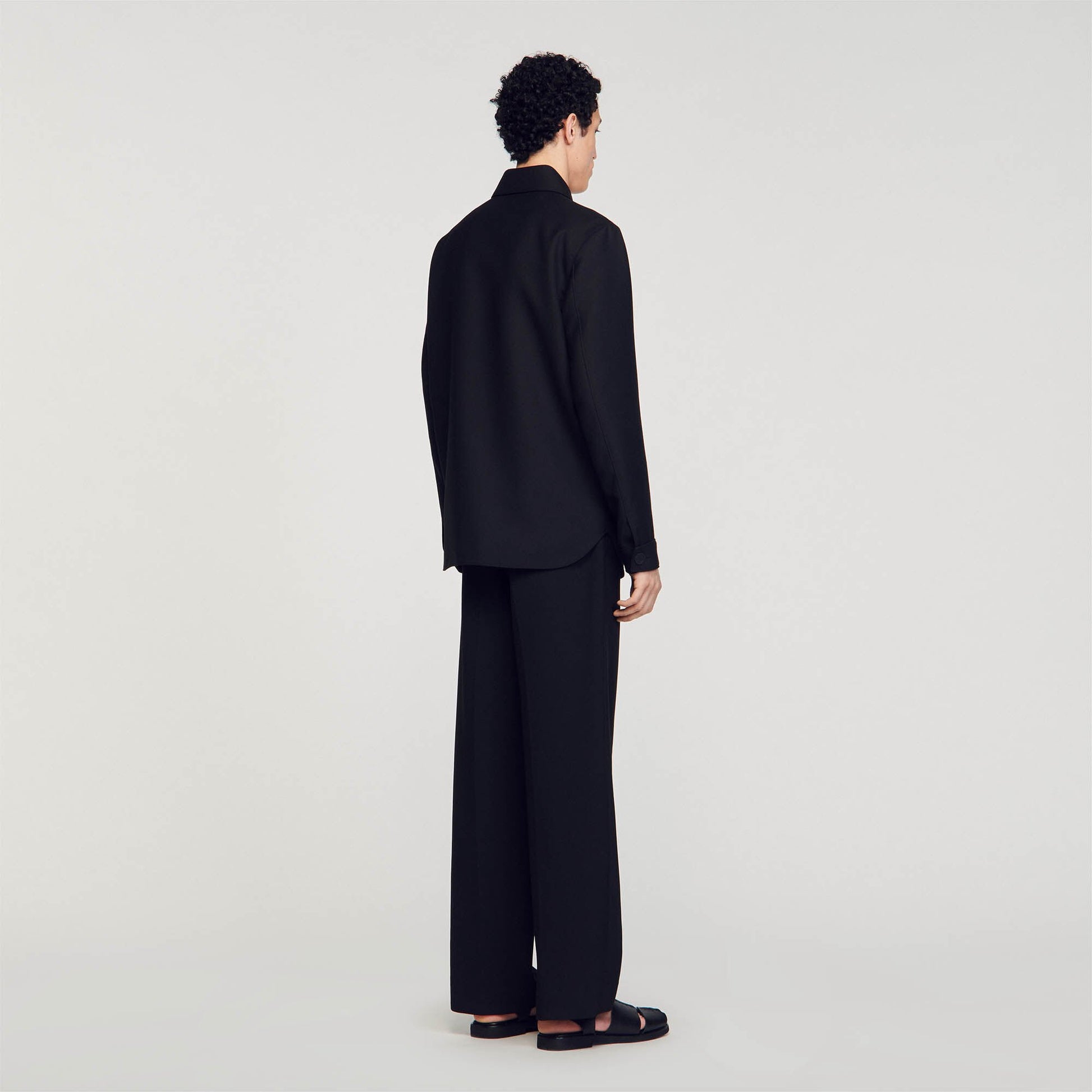 Sandro Buttoned oversized shirt Black