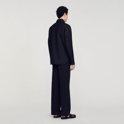 Sandro Buttoned oversized shirt Black